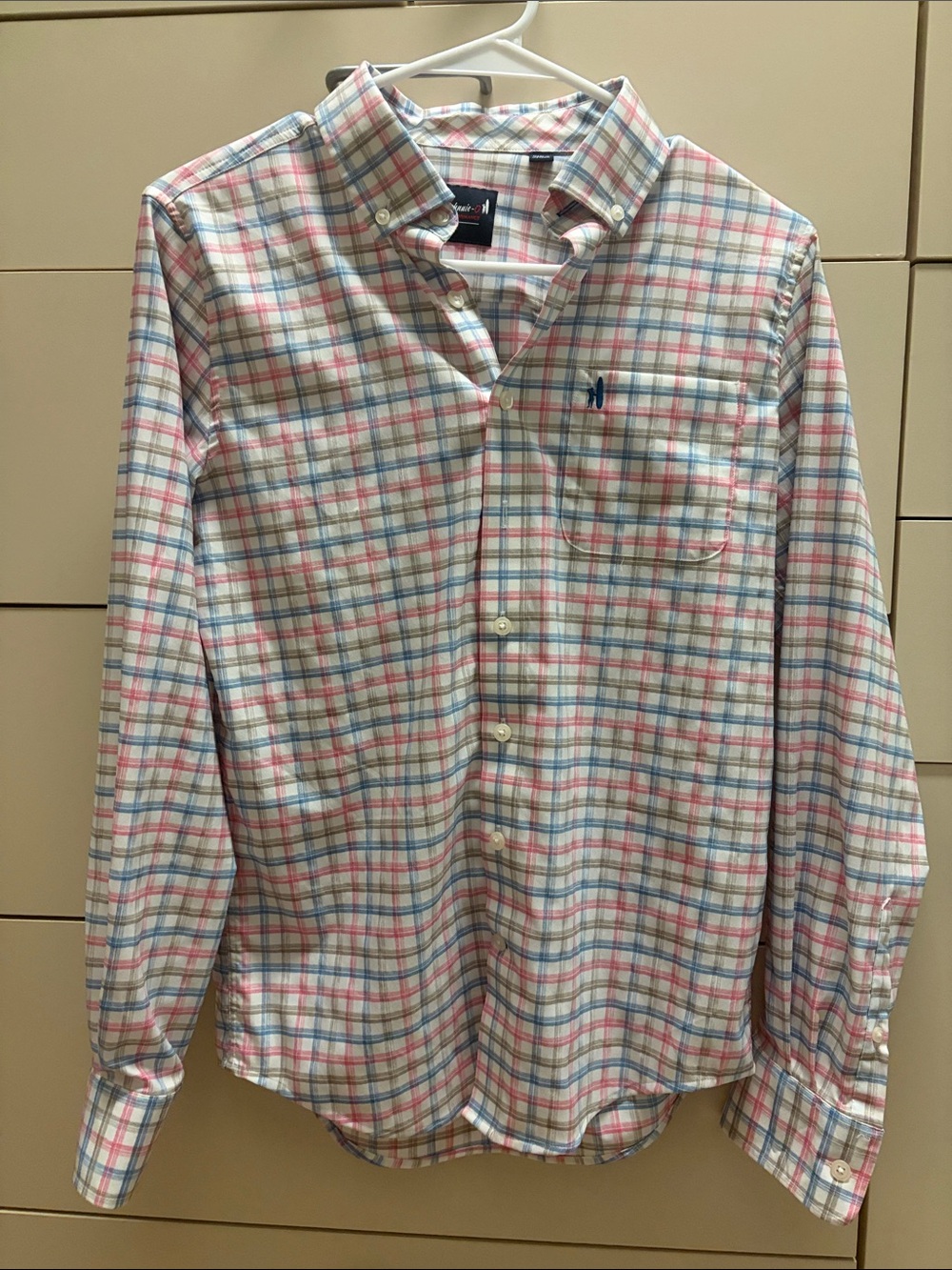 Johnnie-O Performance Boys Size 14 Plaid Button-Down Shirt
